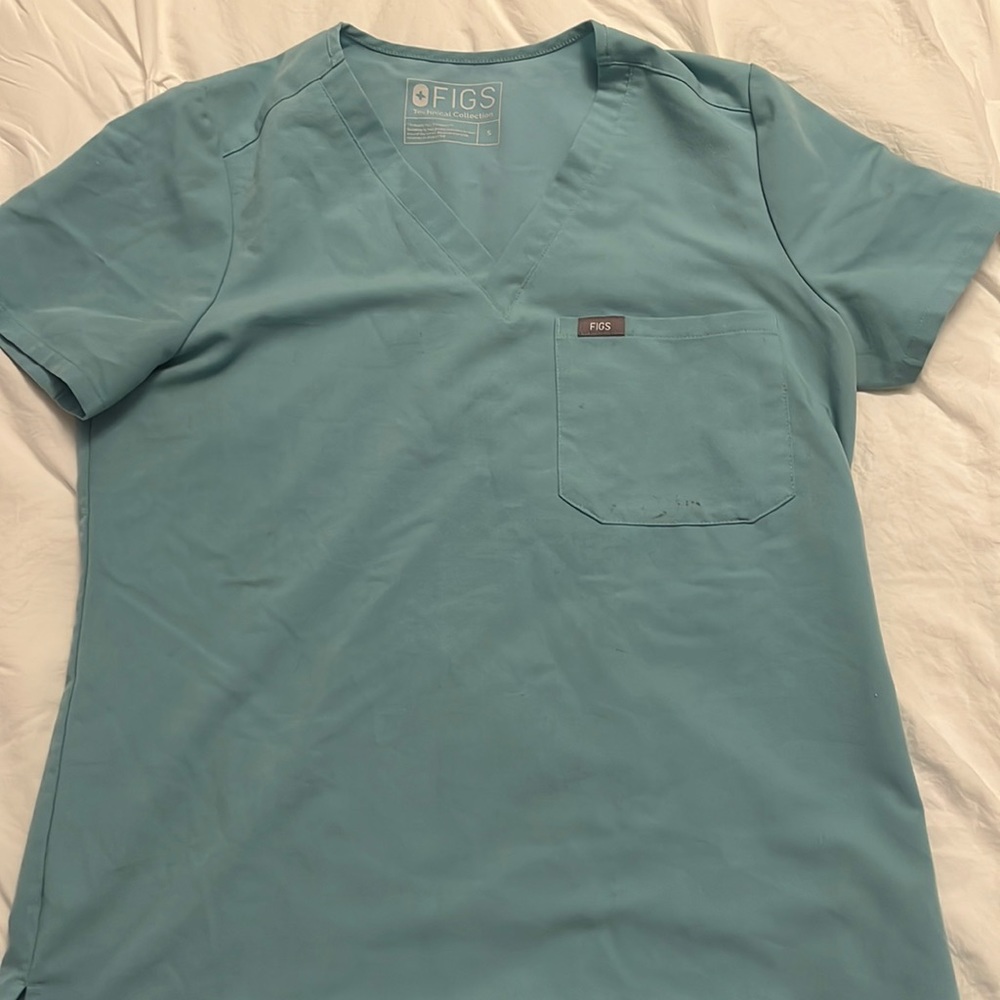 Figs scrub top sea glass original